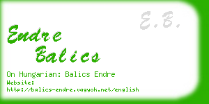 endre balics business card